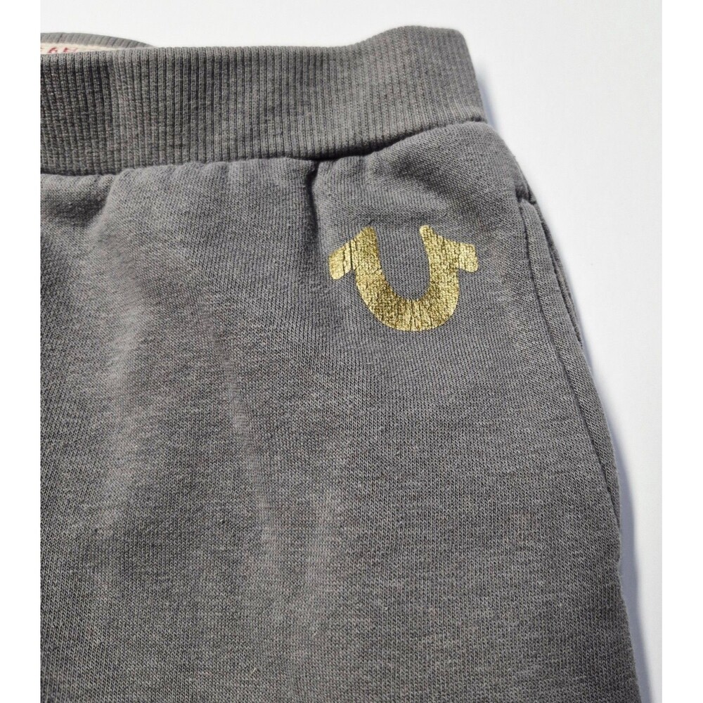 True Religion Kids Jogger Sweatpants Grey Gold Logo Size Small EUC Tapered - Picture 4 of 5